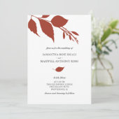 Burnt Sinaasappel herfst bruiloft uitnodiging (Staand voorkant)