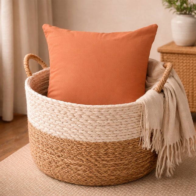 Burnt Terracotta Orange Solid Accent Kussen (Creator heeft geüpload)