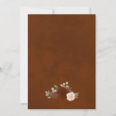 Burnt Umber Rust Oranje Waterverf Rozen Weddenscha Kaart (Achterkant)