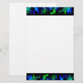büropapier blau grün retro artdeco randmuster briefpapier (Voorkant / Achterkant)