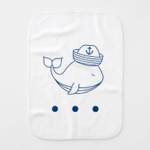 burp cloths boy, cute whale nautical theme