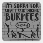 Burpees Apology Brick Stickers (Voorkant)