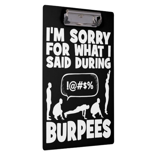 BURPEES - Funny Novelty Workout Klembord (Rechts)