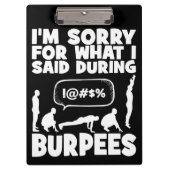 BURPEES - Funny Novelty Workout Klembord (Voorkant)