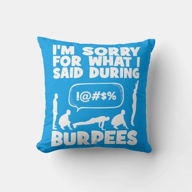 BURPEES - Funny Novelty Workout Kussen (Voorkant)