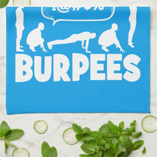 BURPEES - Funny Novelty Workout Theedoek (Gevouwen)