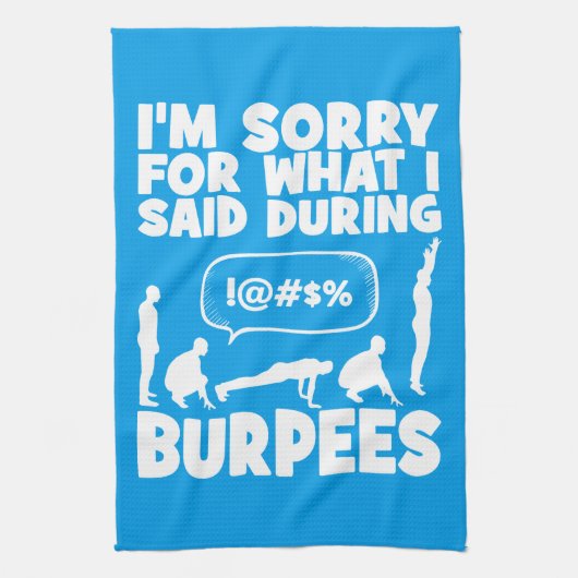 BURPEES - Funny Novelty Workout Theedoek (Verticaal)