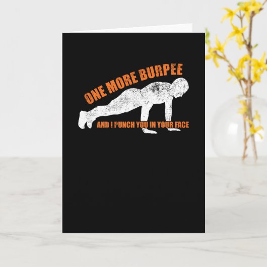 Burpees Sports Funny Hatred Exhausting Fitness Kaart (Gele Bloem)