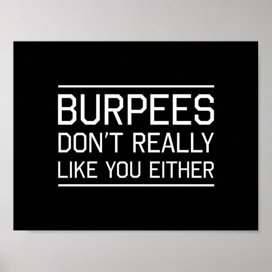 Burpees vind je ook niet leuk poster (Voorkant)