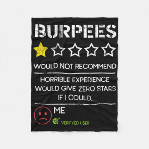 Burpees zouden geen nul sterren aanbevelen Grappig Fleece Deken