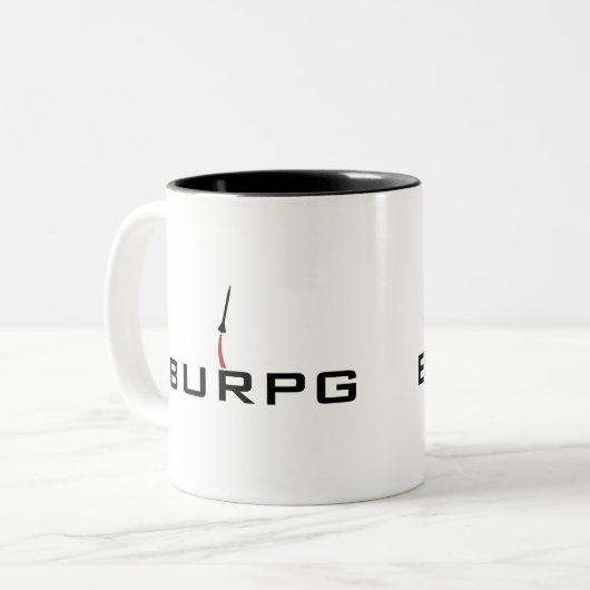 BURPG-Mok (11 oz) Tweekleurige Koffiemok (Voorkant links)
