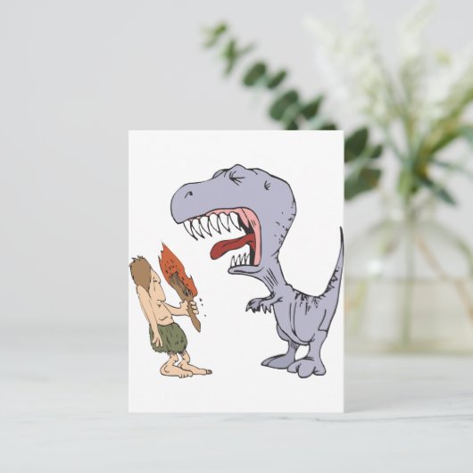 Burping Dinosaur Briefkaart (Staand voorkant)