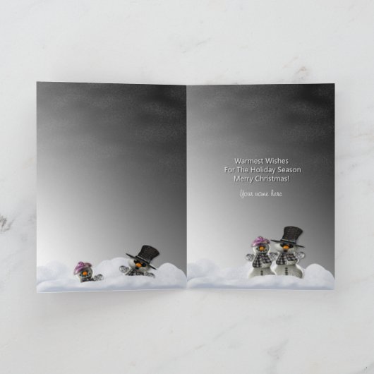 Burr, het is koud buiten feestdagen kaart (Binnen)