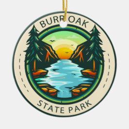 Burr Oak State Park Ohio Badge Keramisch Ornament
