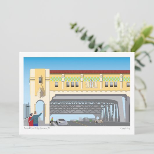 Burrard Bridge Feestdagenkaart (Staand voorkant)