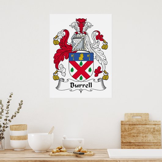 Burrell Family Crest Poster (Keuken)
