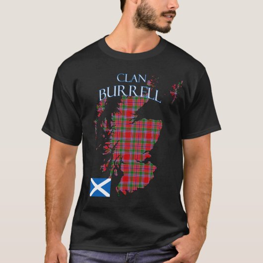 Burrell Scottish Clan Tartan Schotland T-shirt (Voorkant)