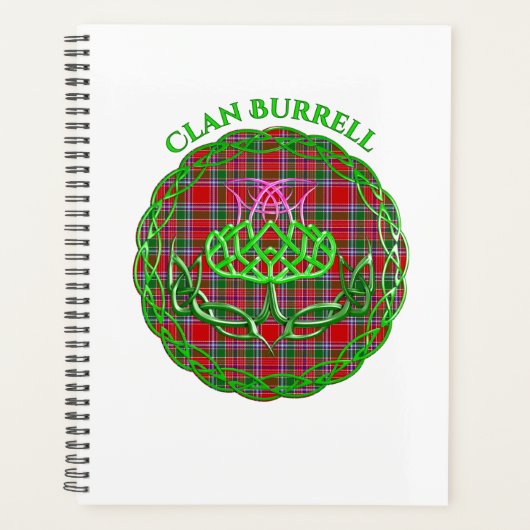 Burrell Scottish Tartan Celtic Thistle Planner (Voorkant)