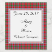 Burrell Scottish Wedding Wine Label Wijn Etiket (Enkel label)