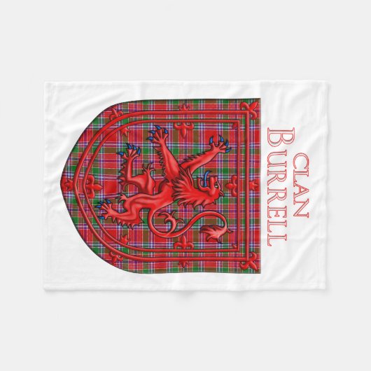 Burrell Tartan Scottish Play Lion Rampant Fleece Deken (Voorkant (Horizontaal))
