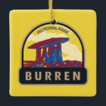 Burren National Park Ireland Travel Art Vintage Keramisch Ornament<br><div class="desc">Burren vector kunstontwerp. Het park omvat bergen,  veengebieden,  heidevelden,  graslanden en bossen. Het park is het kleinste nationale park van Ierland.</div>