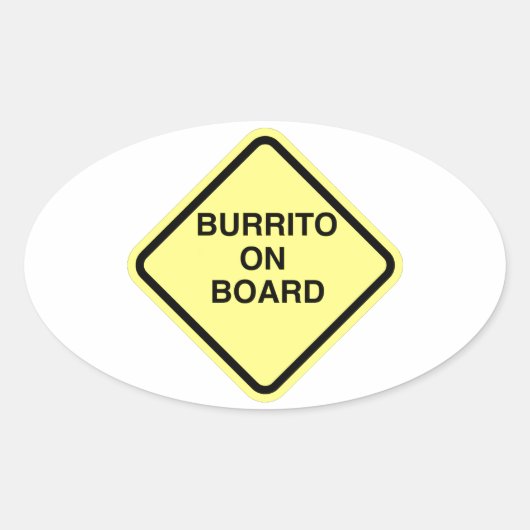 Burrito aan boord ovale sticker (Voorkant)