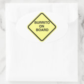 Burrito aan boord ovale sticker (Tas)