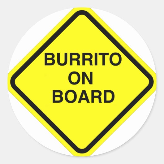 Burrito aan boord ronde sticker (Voorkant)