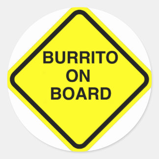 Burrito aan boord ronde sticker