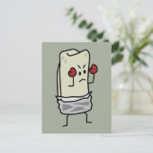 Burrito Boxer Fighter met Red Boxing Ghandschoenen Briefkaart (Staand voorkant)