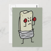 Burrito Boxer Fighter met Red Boxing Ghandschoenen Briefkaart (Voorkant / Achterkant)