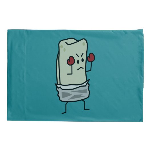 Burrito Boxer Fighter met Red Boxing Ghandschoenen Kussensloop (Achterkant)