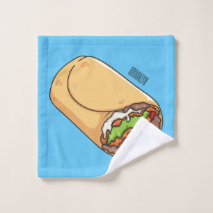 Burrito cartoon illustratie bad handdoek