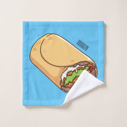 Burrito cartoon illustratie bad handdoek (Wasdoekje)