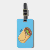 Burrito cartoon illustratie bagagelabel (Voorkant verticaal)