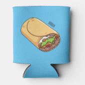 Burrito cartoon illustratie blikjeskoeler (Voorkant)