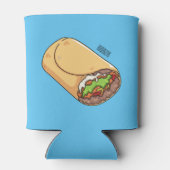 Burrito cartoon illustratie blikjeskoeler (Achterkant)