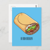 Burrito cartoon illustratie briefkaart (Voorkant / Achterkant)