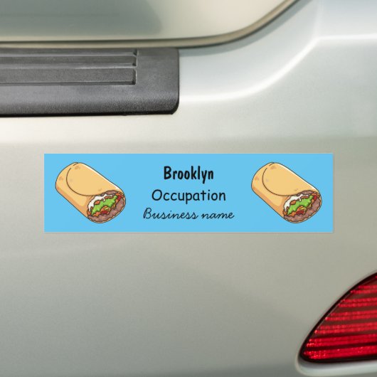 Burrito cartoon illustratie bumpersticker (Op auto)