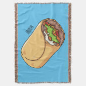 Burrito cartoon illustratie deken (Voorkant Verticaal)
