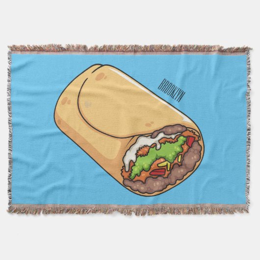 Burrito cartoon illustratie deken (Voorkant)