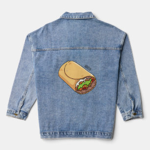 Burrito cartoon illustratie denim jacket