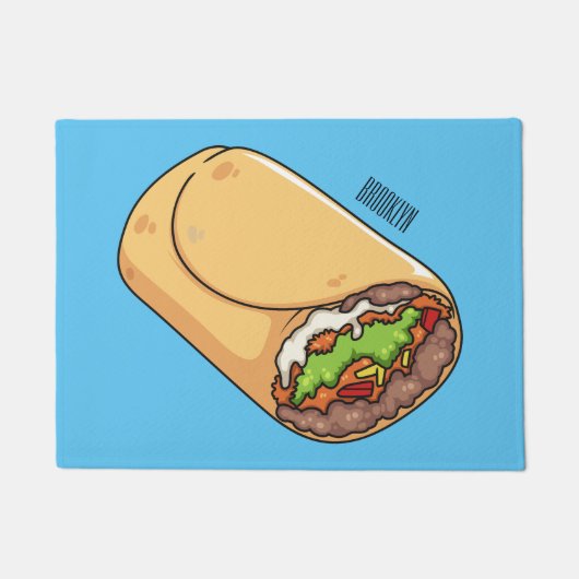 Burrito cartoon illustratie deurmat (Voorkant)