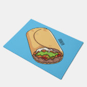 Burrito cartoon illustratie deurmat (Schuin)