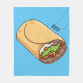 Burrito cartoon illustratie fleece deken (Voorkant)