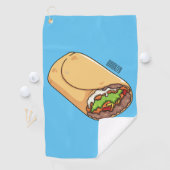 Burrito cartoon illustratie golfhanddoek (Insitu)