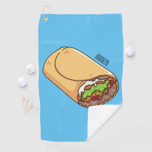 Burrito cartoon illustratie golfhanddoek (Insitu)