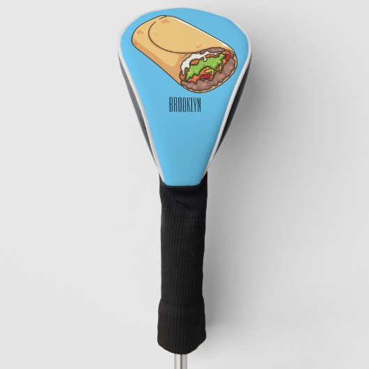 Burrito cartoon illustratie golfheadcover (Voorkant)