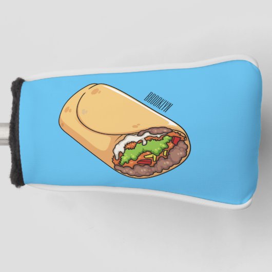 Burrito cartoon illustratie golfheadcover (Voorkant)