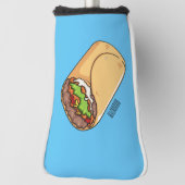 Burrito cartoon illustratie golfheadcover (Draai 90)